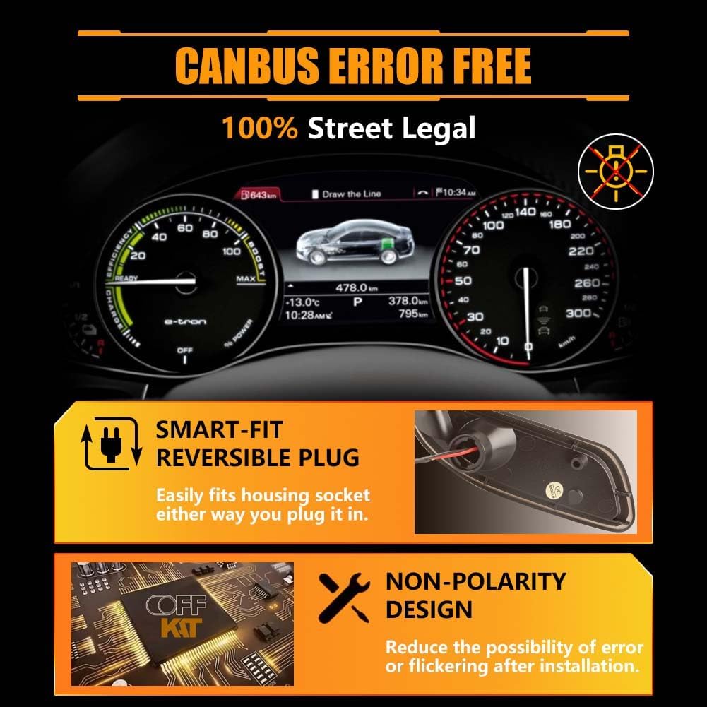 Front Fender Side Marker Lights [2 Light Beads 36 SMD Chips Super Bright] for 2001-2007 M'ercedes B'enz W203 C230 C240 C280 C320 C350 C32 AMG, Smoked Lens White LED Turn Signal Lights, 2 PCS