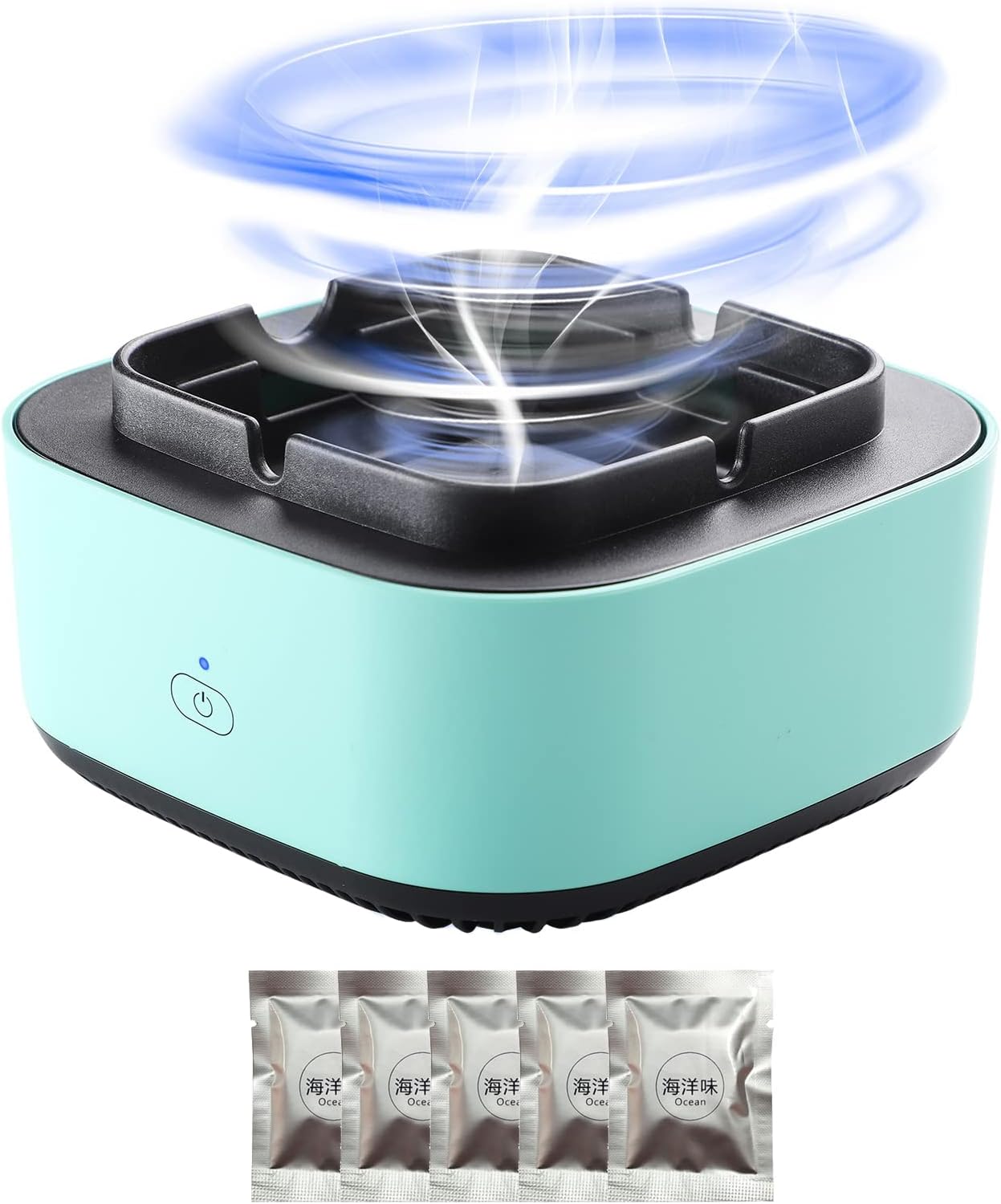 Rumia Smokeless Ashtrays for Cigarettes Indoor,2 in 1 Aromatherapy Multifunctional Negative Ion Air Fresher for Home,Office,Outdoor-Green5