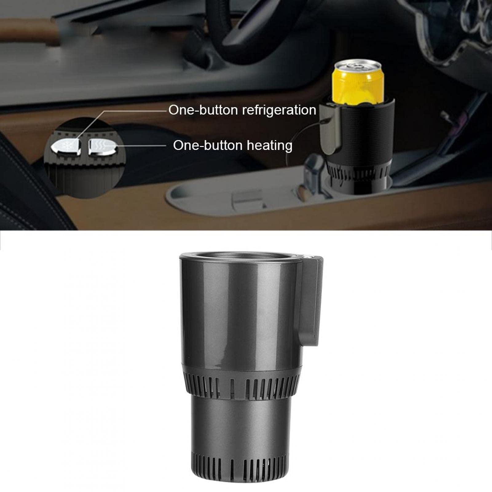 Samochodowy inteligentny kubek, podgrzewany kubek samochodowy, podgrzewacz do kubków, 1 szt. ABS aluminium 12V inteligentny kubek elektryczny podgrzewający kubek chłodzący czajnik do podróży samochode