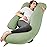 Sasttie Pregnancy Pillows for Sleeping, Jumbo U Shaped Cooling Full Body Pillow with Removable Cover, Pregnant Women Must Haves, Maternity Essential, Green