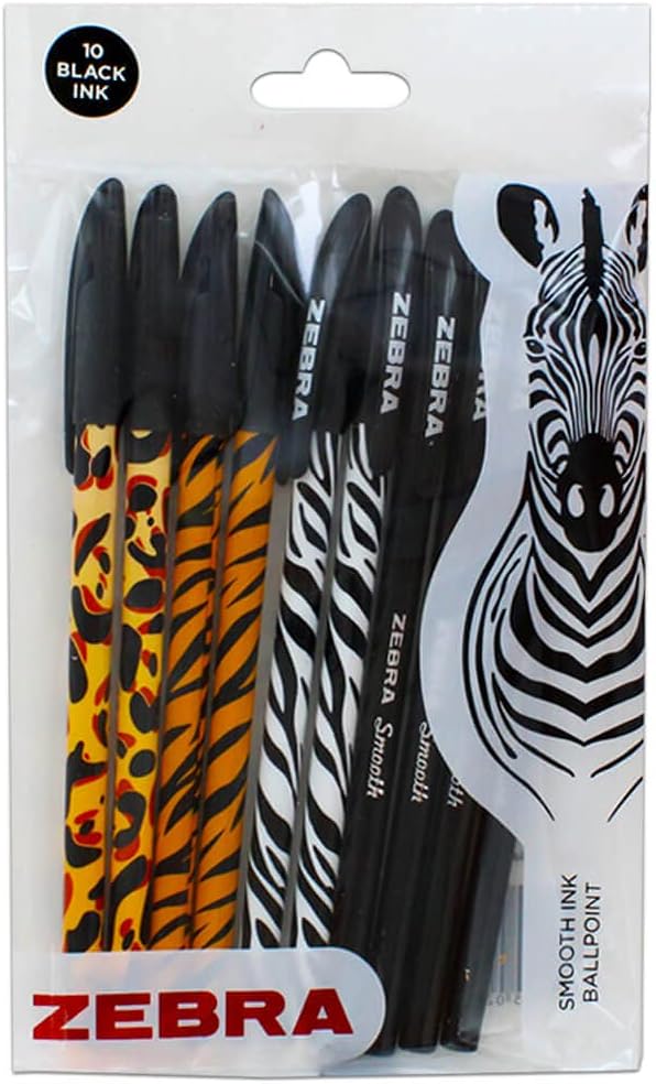 Zebra Doodler'z Stick Ballpoint Pen 1.0mm Novelty Animal Print