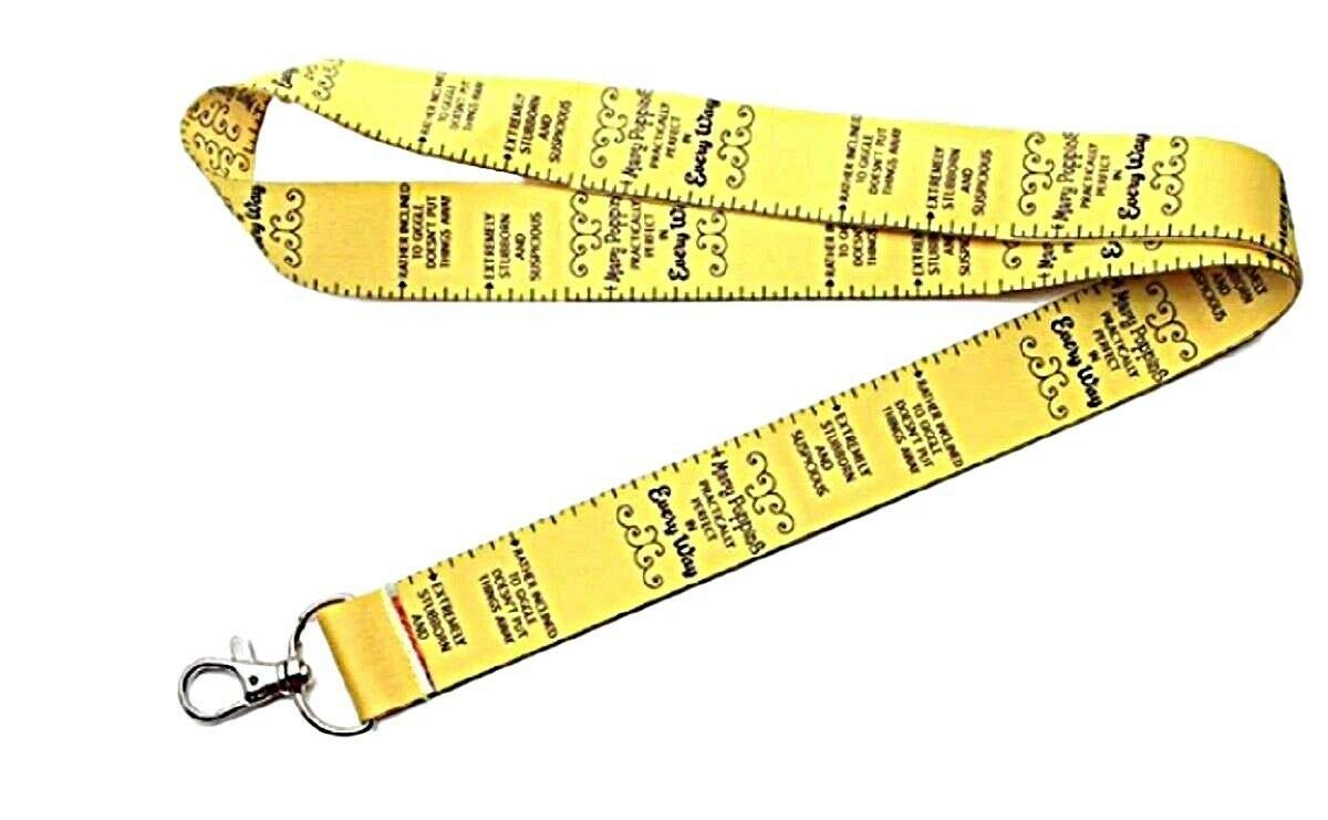 Mary Poppins Themed ID Holder Yellow Lanyard Keychain