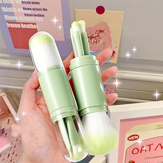 4 en 1 Mini cepillo de maquillaje lindo retrá...