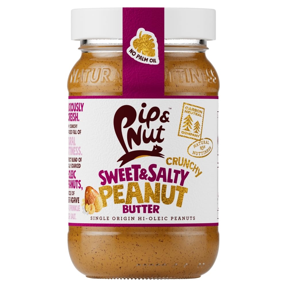 Pip & NutSweet & Salty Crunchy Peanut Butter (300g) | Natural Nut Butter, No Palm Oil, No Added Sugar, Hi-Oleic Peanuts, High in Unsaturated Fats, Gluten Free, Vegan, Dairy Free
