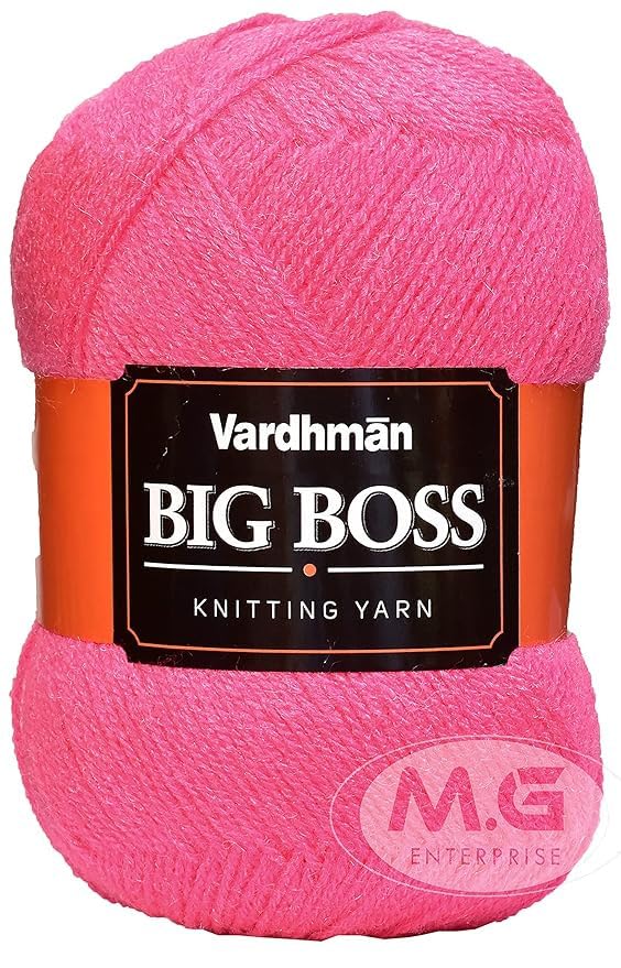 Image of M.G ENTERPRISE Bigboss Magenta 400 GMS Wool Ball Hand Knitting Wool /Art Craft Soft Fingering Crochet Hook Yarn, Needle Knitting Yarn Thread Dyed-QE Art-AAB