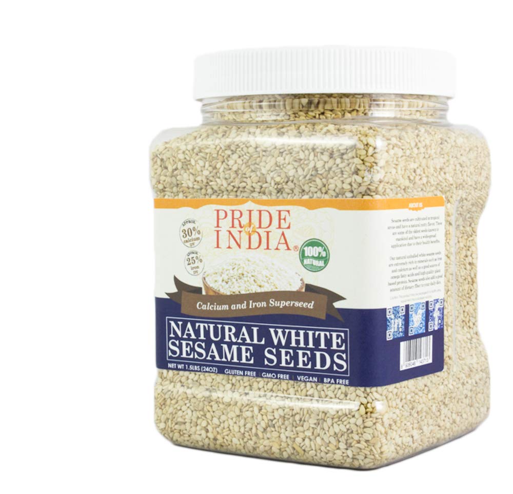 Pride Of India White Sesame Seeds Unhulled Calcium