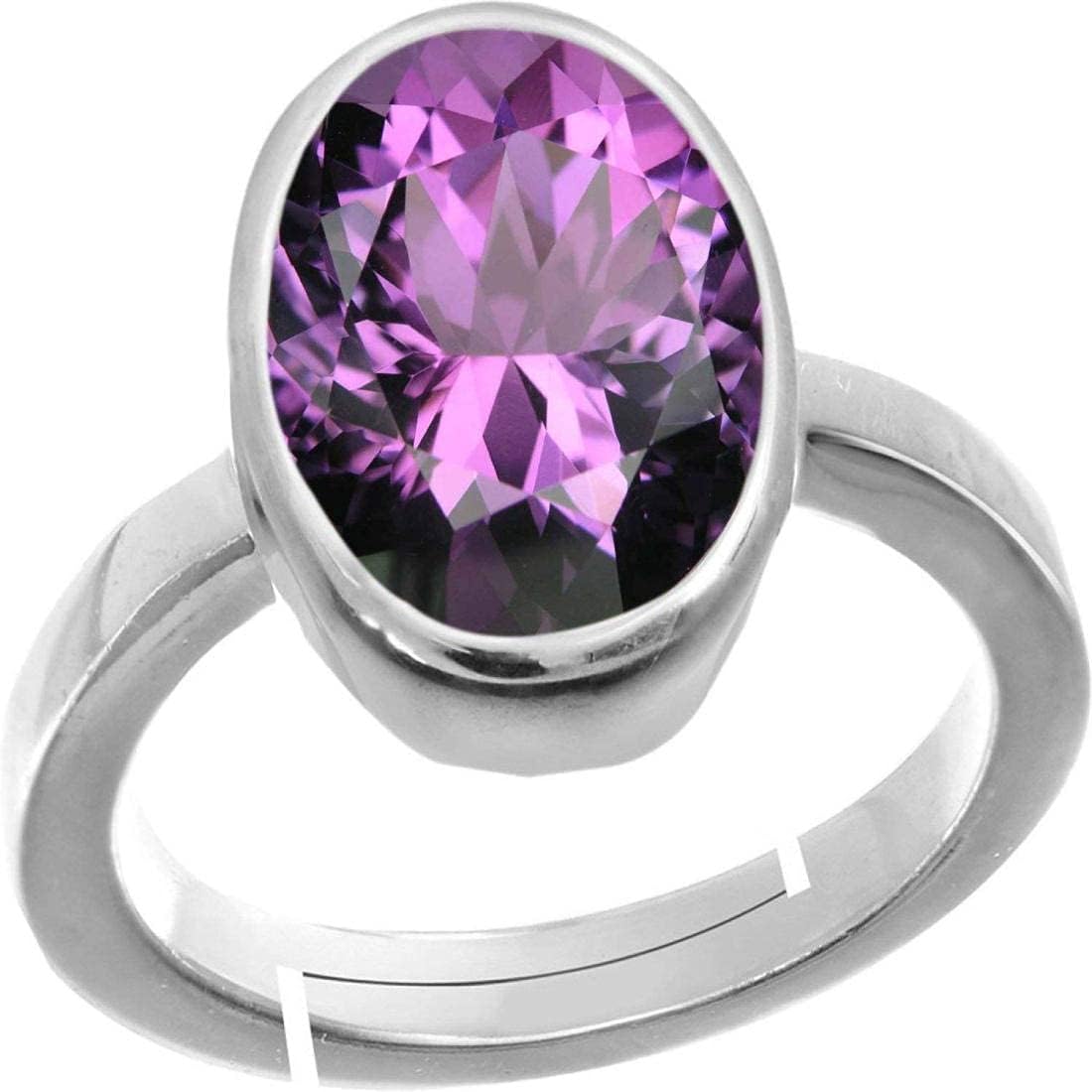 Stone Place 15.25 Ratti 14.50 Carat Amethyst Silver Plated Ring Katela Ring Original Certified Natural Amethyst Stone Ring Astrological Birthstone Adjustable Ring Size 16-24 for Men and Women,s (B09YS1Y6HL) Amazon Price History, Amazon Price Tracker