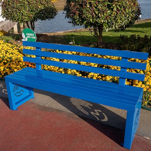 Asiento para exteriores anticorrosión azul que soporta 880 libras 2