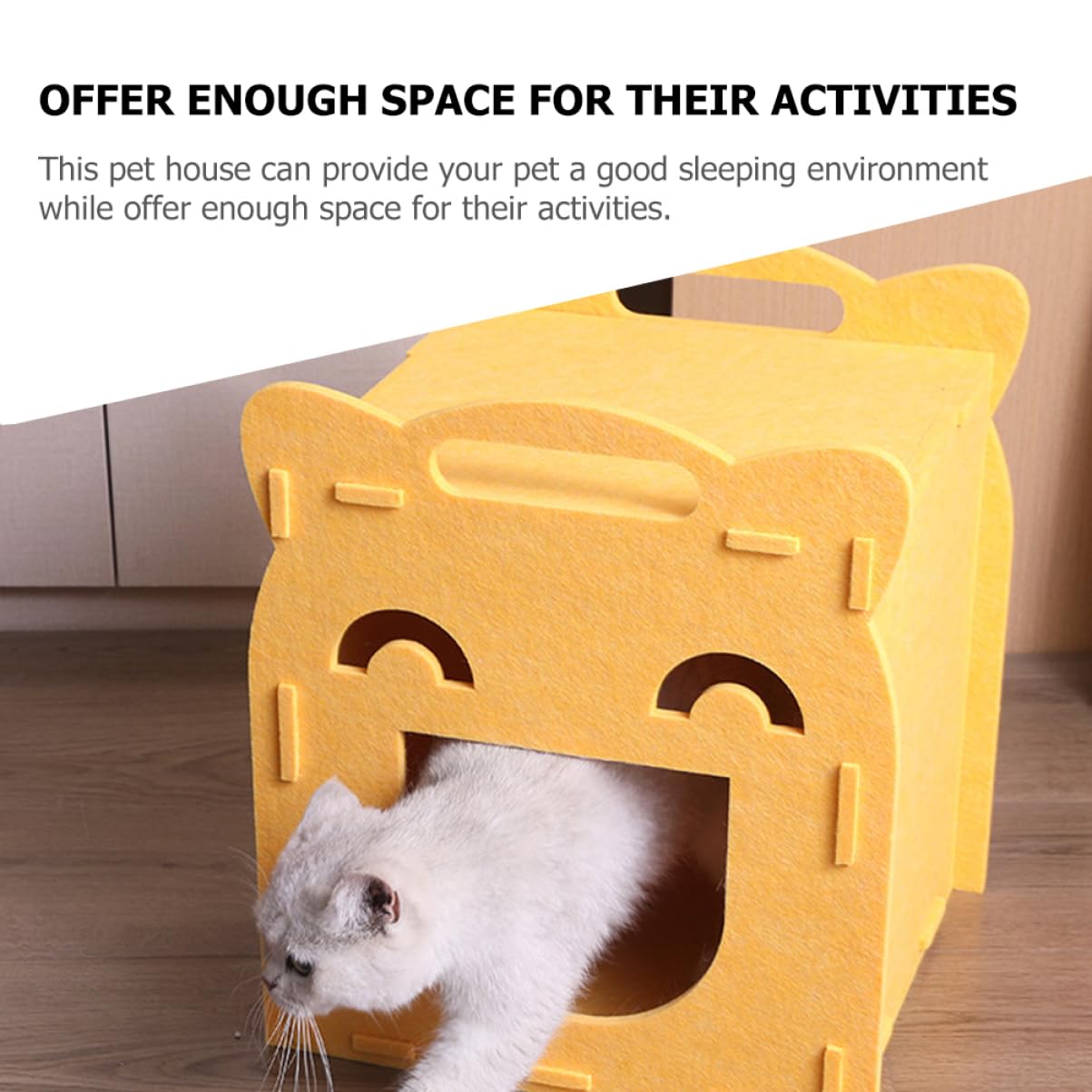 UPKOCH Lit pour Chat Feutre avec Griffoir Détachable Maison pour Chat et Petits Chiens Couchage Pratique et Sécurisé Design Innovant et Attrayant pour Jeu
