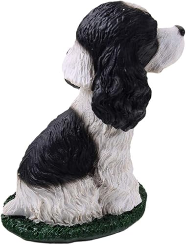 Miniatura 2 de Animal Den Cocker Spaniel - Figura de perro Bobblehead en blanco y negro para tablero de automóvil, accesorio divertido