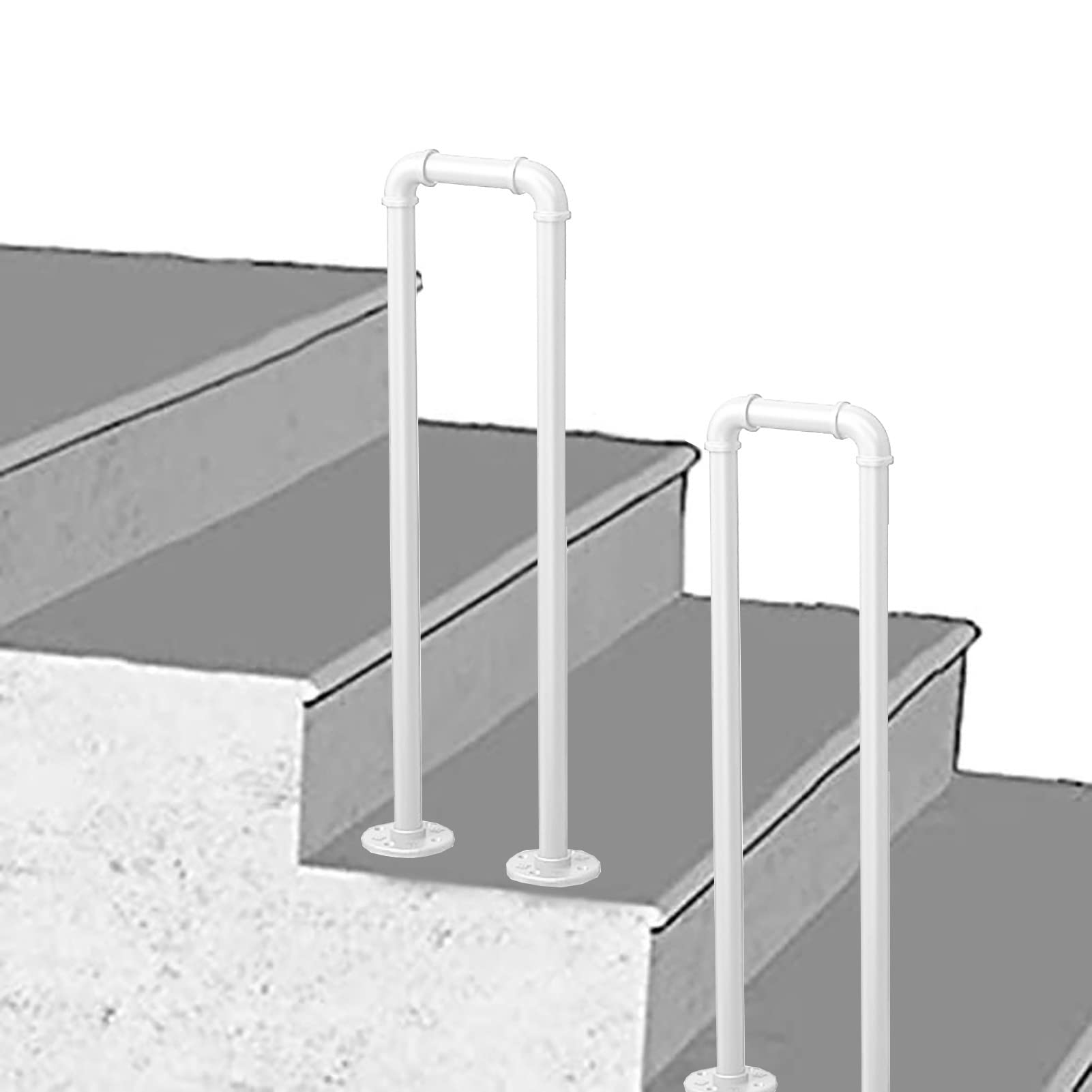 Main courante extérieure de sécurité pour faciliter l'accès au jardin paysager