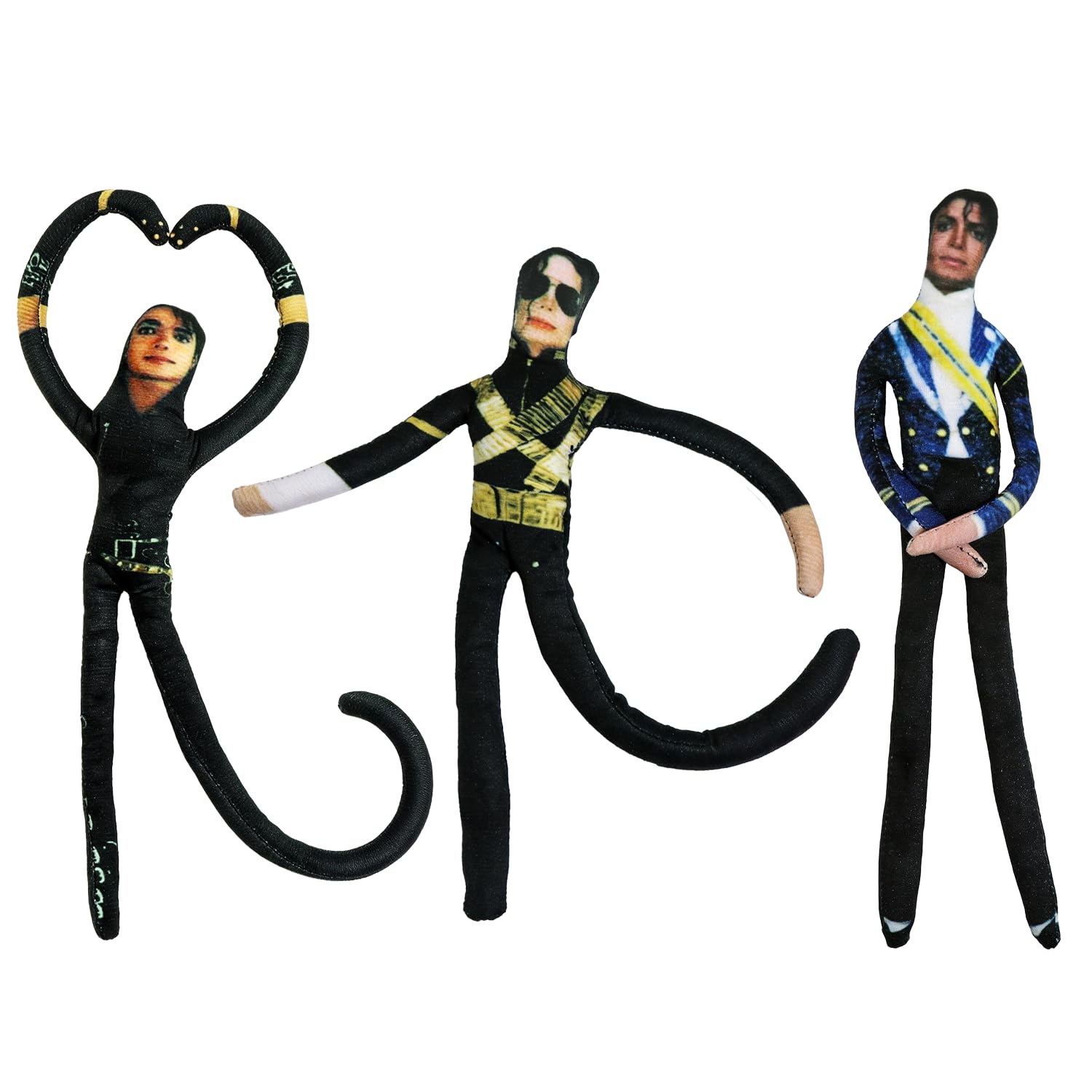 3PCS Michaell Plush Doll Bendable Plush Pillow Cute Cartoon Soft Funny Doll
