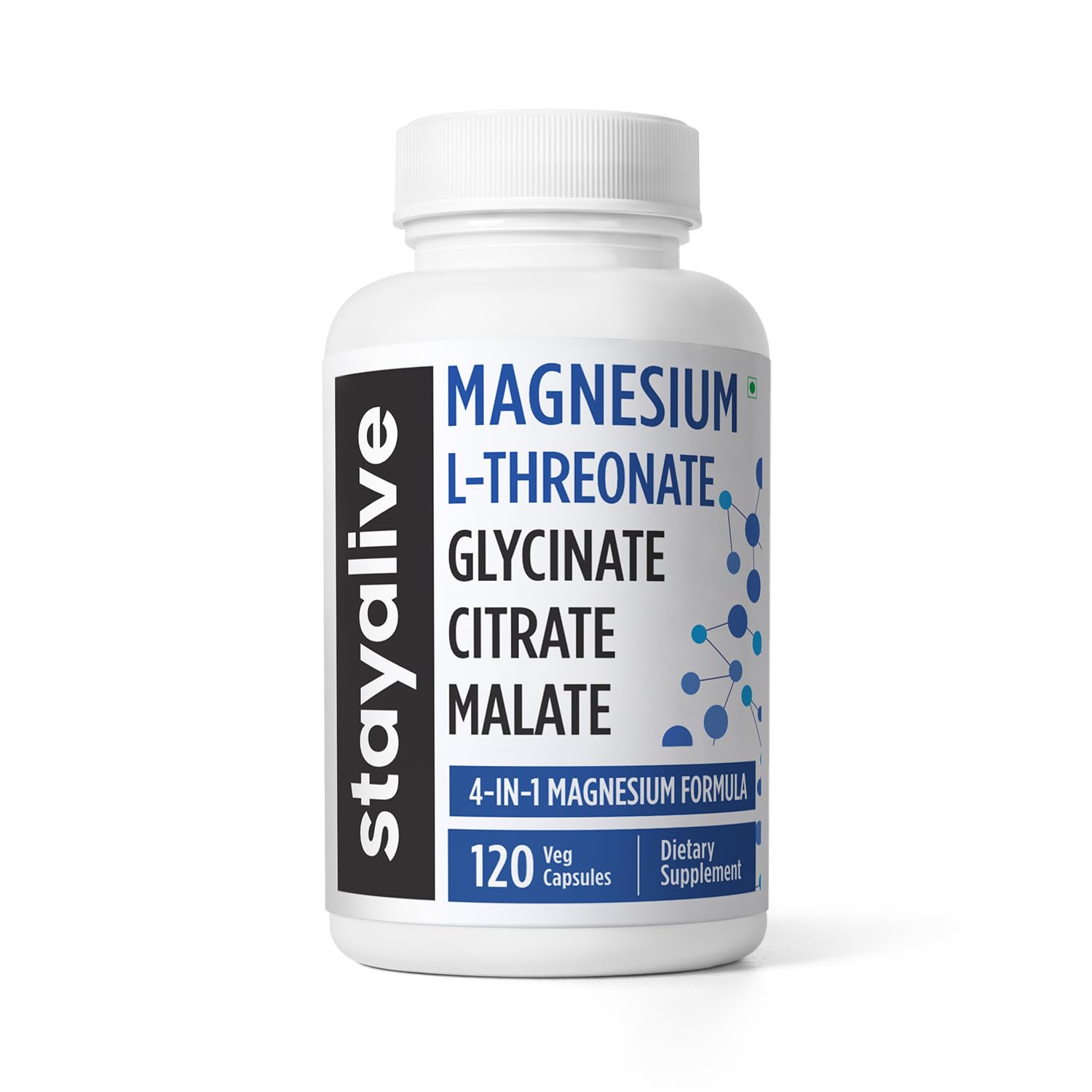 Magnesium L-Threonate Supplement w/Citrate, Malate & Glycinate, 120 Chelated Pills, High Absorption Elemental Magnesium for Women and Man, Extra Strength Complex Capsules, Non-GMO & Gluten Free-image-33