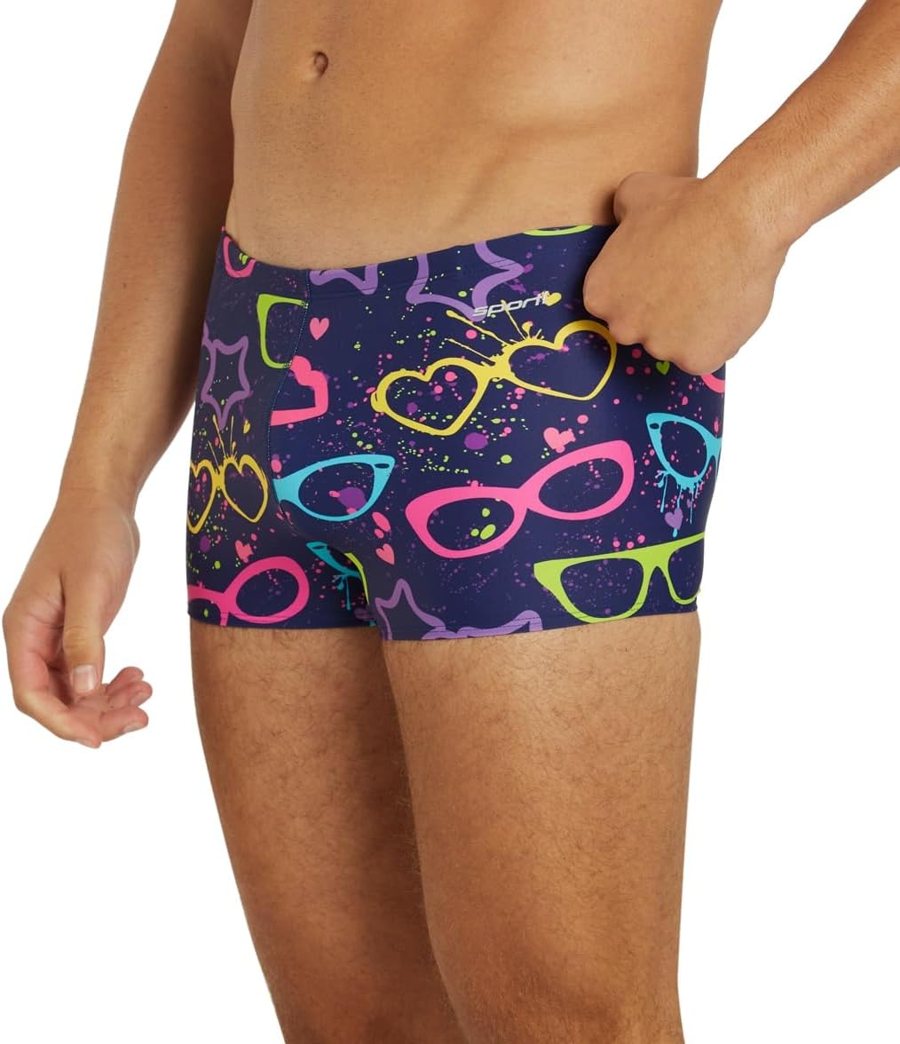 Sporti Mens Square Leg Swimsuit - Men's Lap Swimming Suits - Competitive Swimsuit Men for Lap Swimming