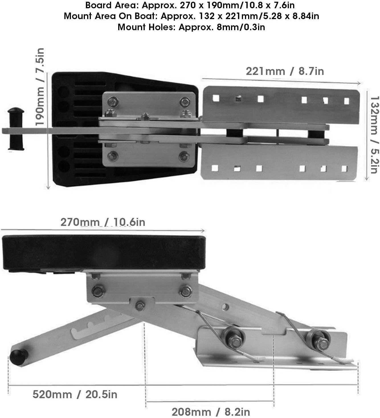 Aramox Motor Motorhalterung, Außenbordmotor-Halterung,Aluminium-Außenborder-Zusatzmotorhalterung Halterung Einstellbar für 2-Takt 7,5-20 PS