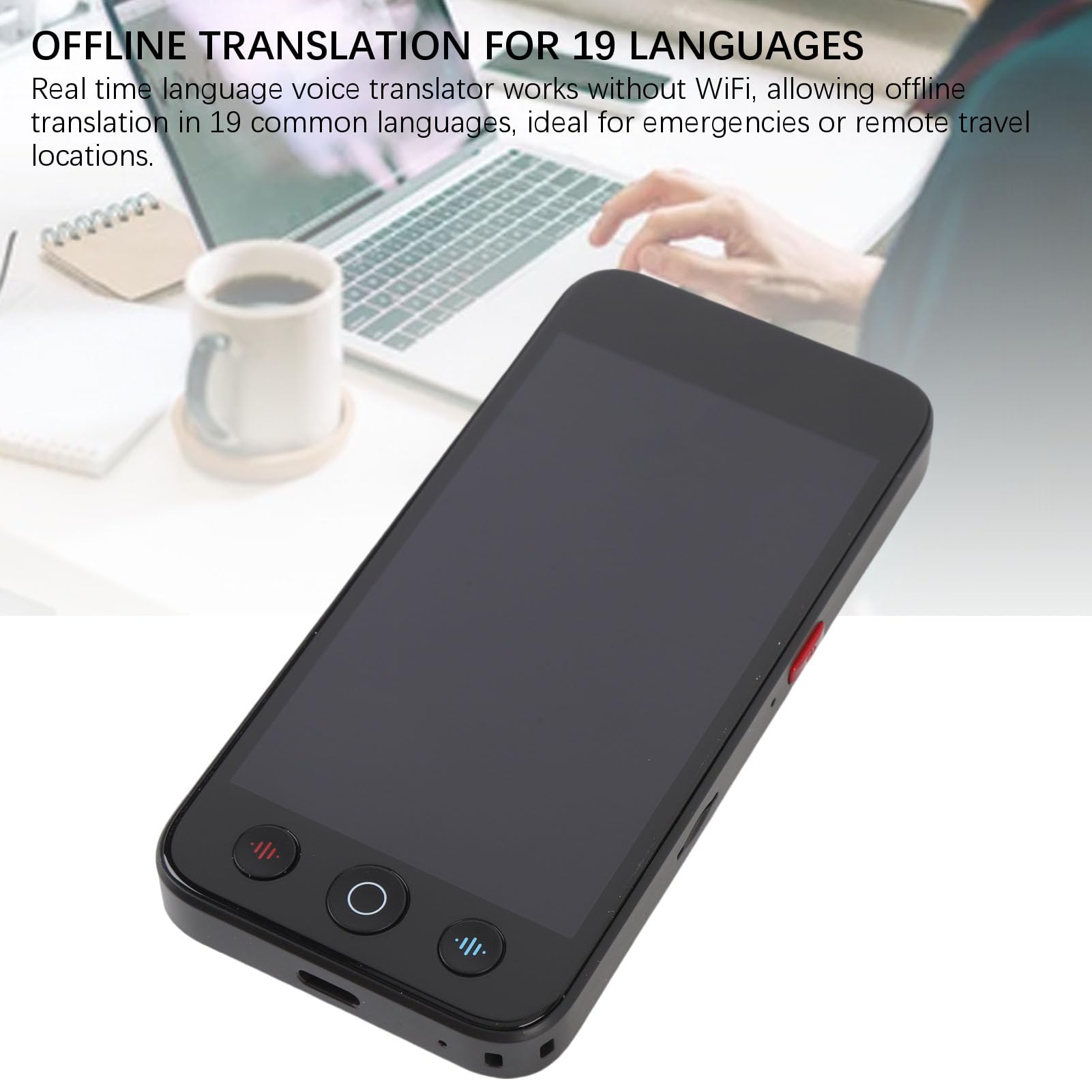 Traductor de Idiomas Bidireccional, Dispositivo Avanzado de Traducción de IA en Tiempo Real con 142 Idiomas para Viajeros y Negocios, Fácil de Usar 4.9x2.4x0.5in