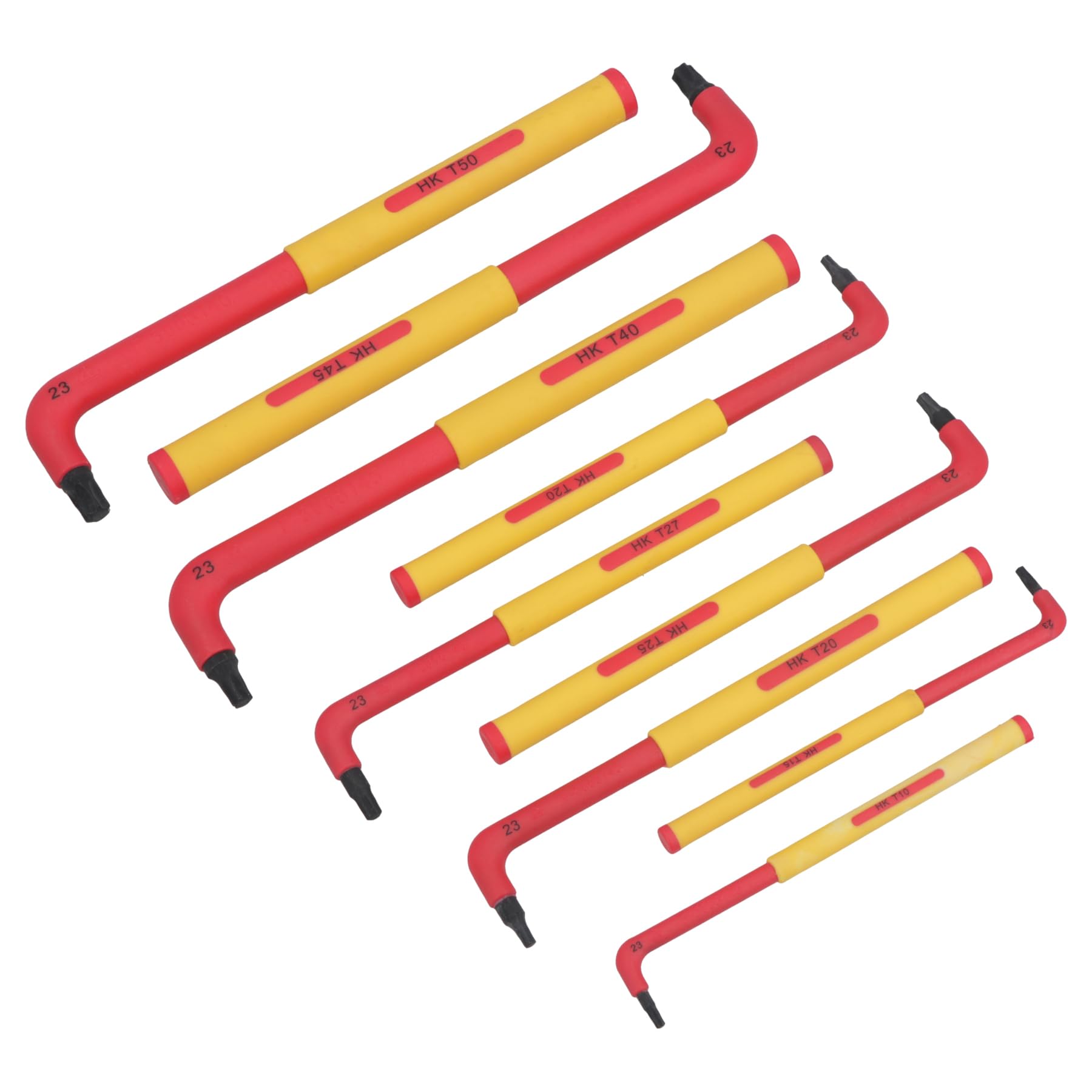 VDE Izolowane bardzo długie klucze Torx Star T10 - T50 9 szt. Ochrona do 1000 V