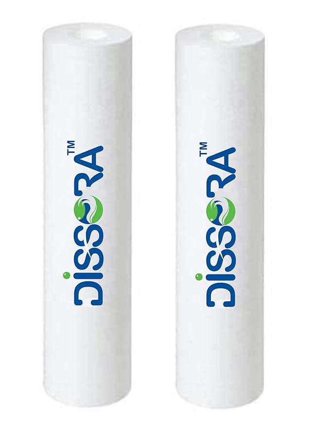 Dissora 10 Inch 5 Micron PP Spun Pre Filter Candle, Suitable for All Brand All Modal RO UV UF, 100 gm Premium Filter, Pack of 2