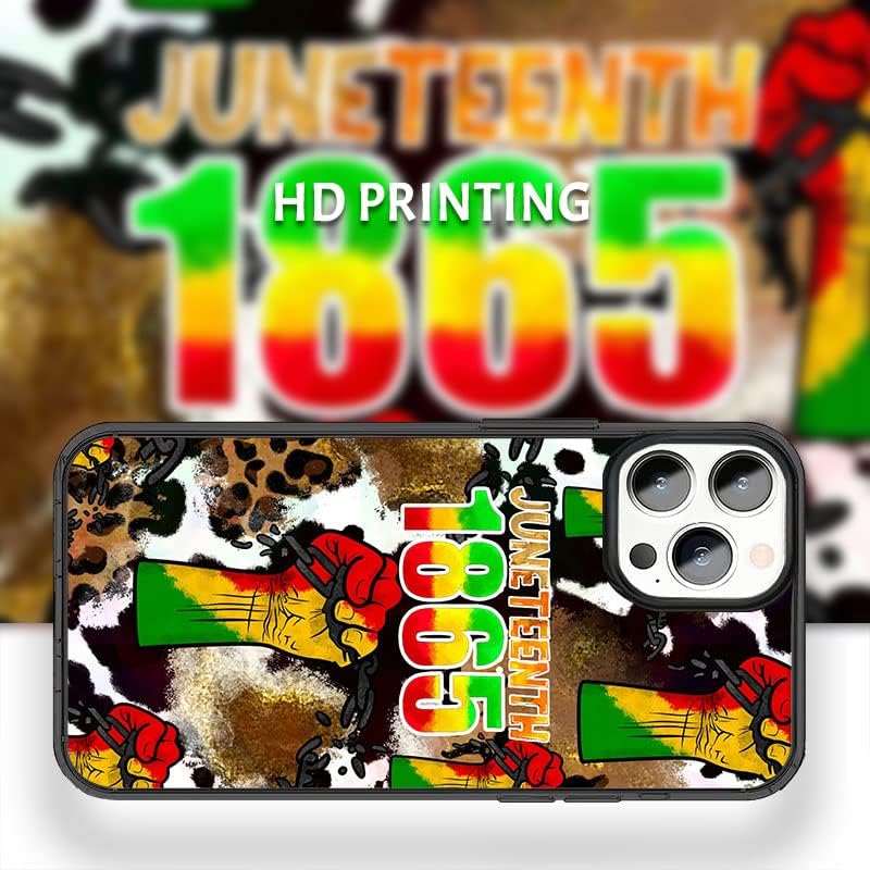Miniatura 2 de Juneteenth 1865 Power Hand Leopard Cow Break Chain Funda compatible con iPhone 16 15 14 13 12 11 Pro Max Galaxy S25 S24 S23 S22 S21 FE Ultra Plus