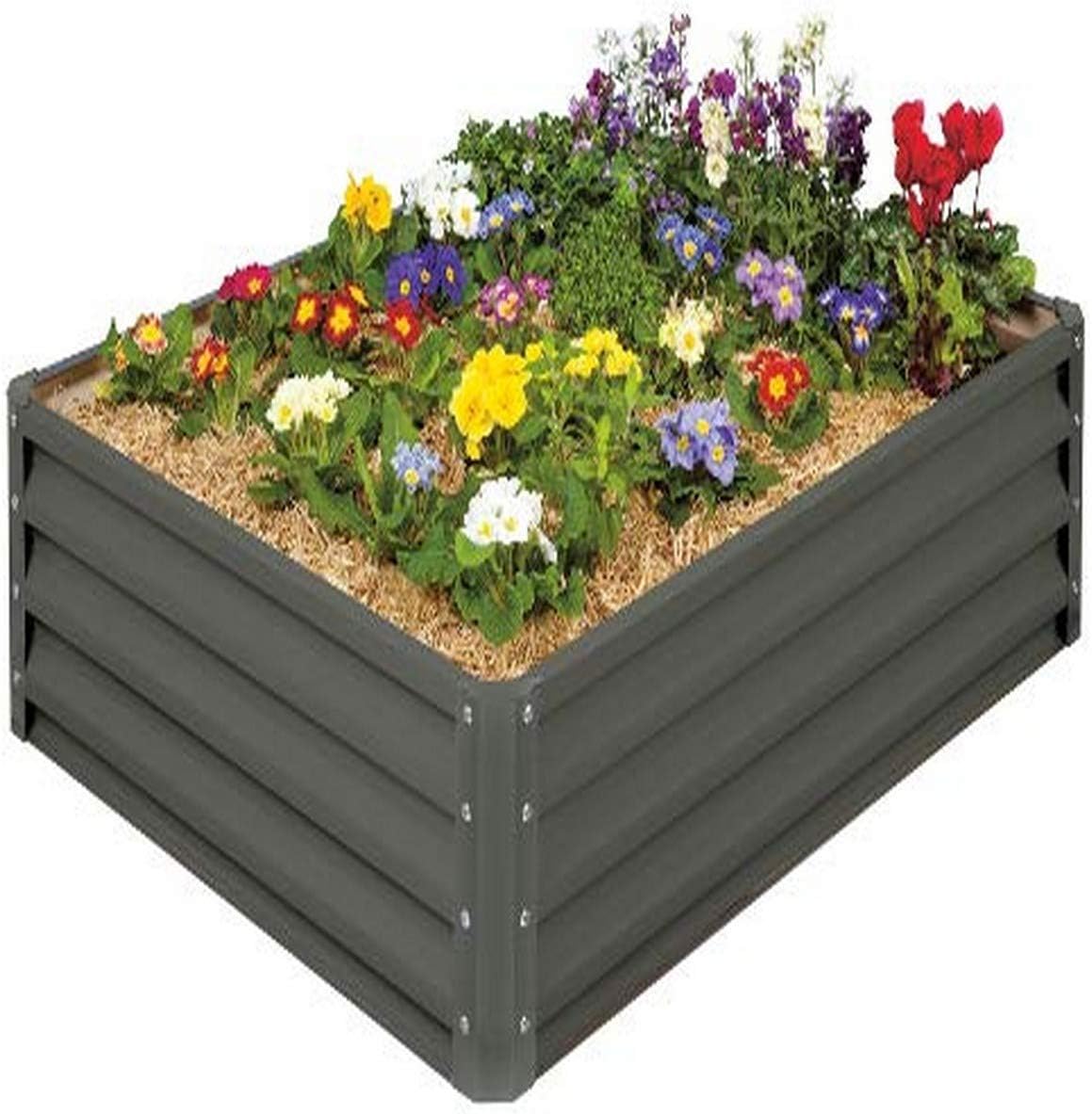 StratcoLG-18424 Raised Garden Bed, Metal, Slate Gray