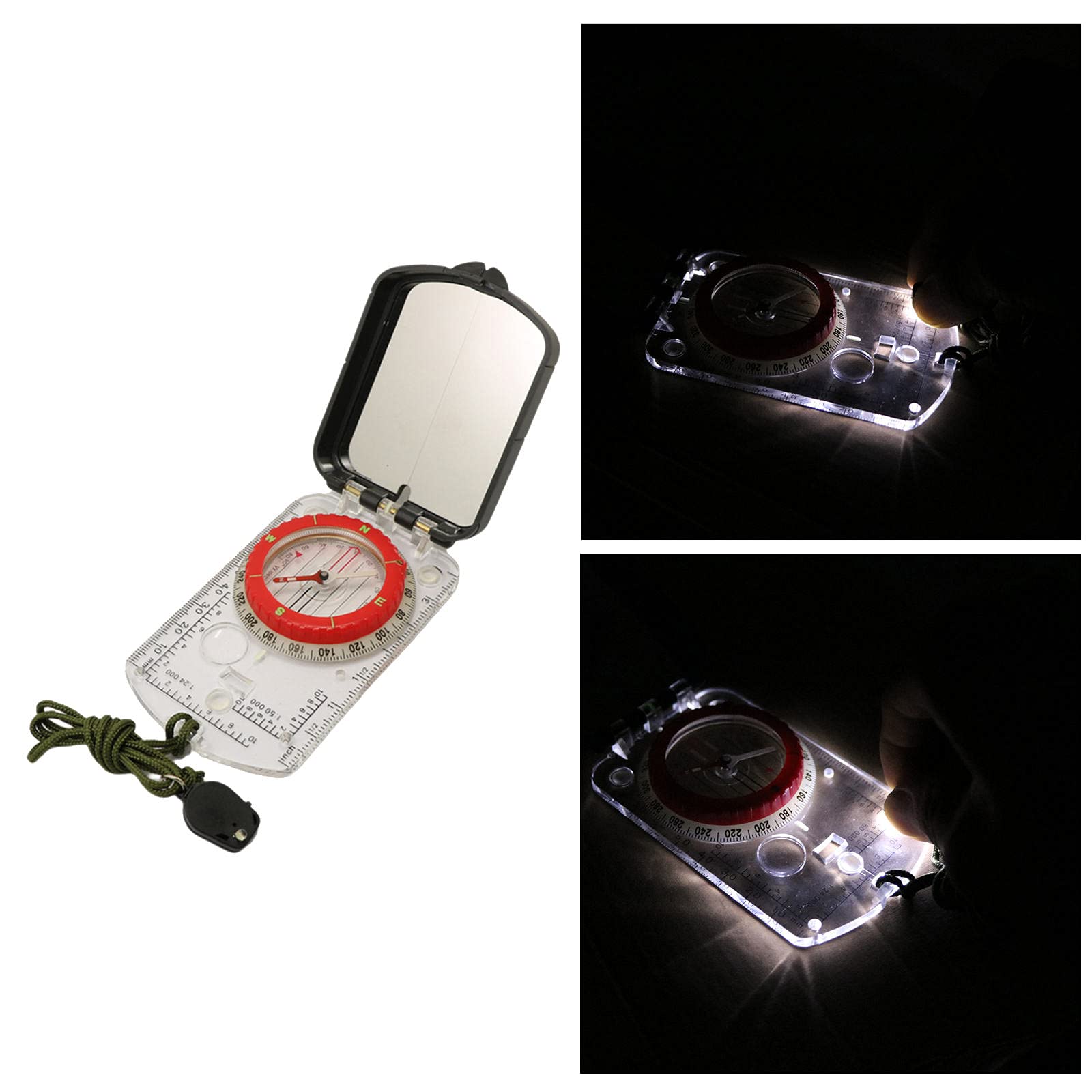 Boussole Multifonction Avec Carte, Règle Et Clinomètre – Légère, Portable, Pour Camping, Randonnée, Survie, Nautique