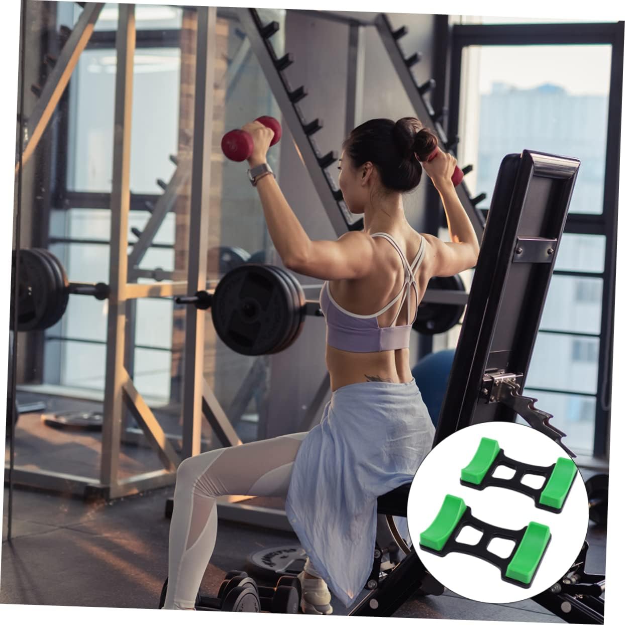 1 Pair Home Dumbbell Bracket Strength Training Dumbbell Placement Floor Dumbbells Storage Rack Dumbbell Rack Kettlebell Barbell Barbell Rack Plastic Pallet Shelf Fitness Equipment Dumbbells(G