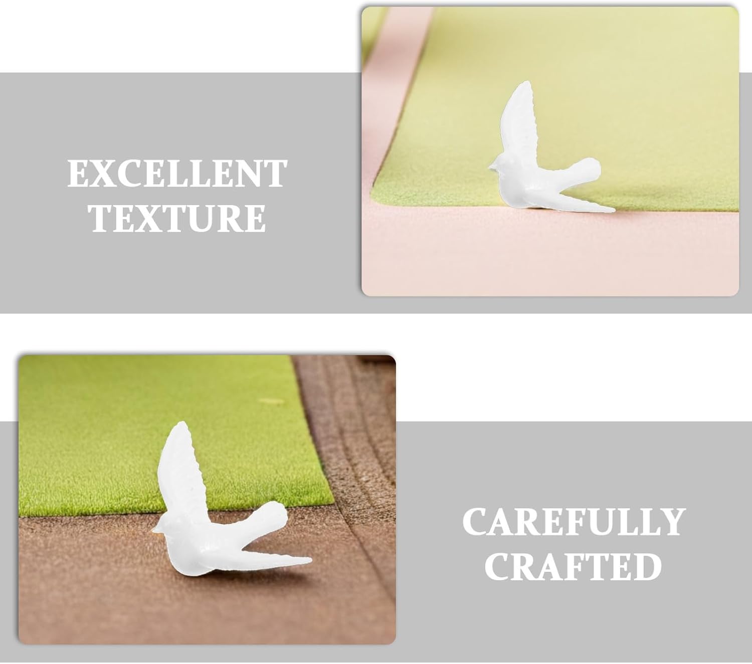 Luxshiny Mini White Miniature Dove Figurines 5Pcs Small Resin Bird Decor for Dollhouse Garden Craft Projects Tiny Realistic Pigeon Models, 0.98 X 0.59 X 0.39 Inch image 3