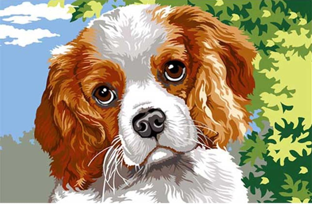 TENDRESSE, PRECIOUS PUPPY NEEDLEPOINT CANVAS DESIGN