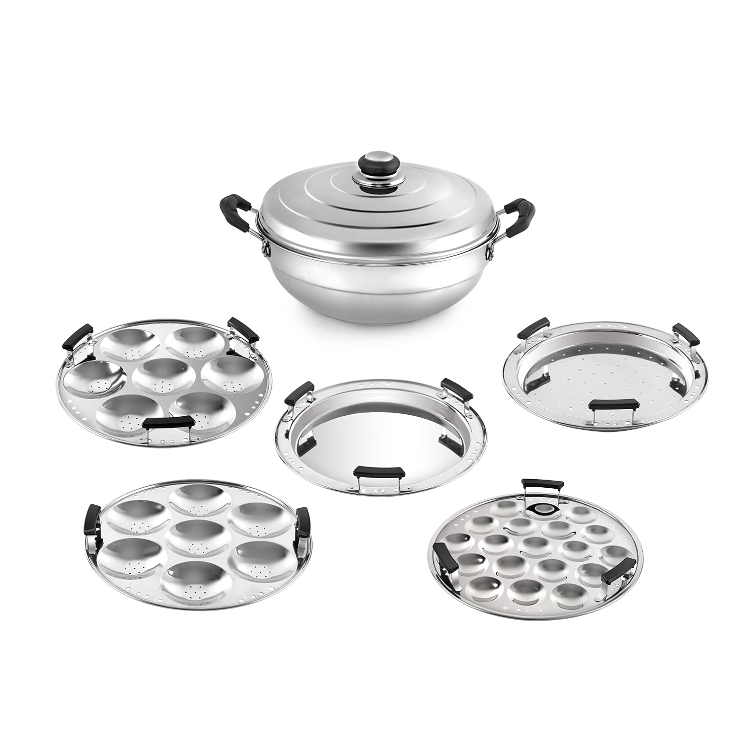 Buy Cello Stainless Steel Induction Base Idli Cooker and Multi Kadhai