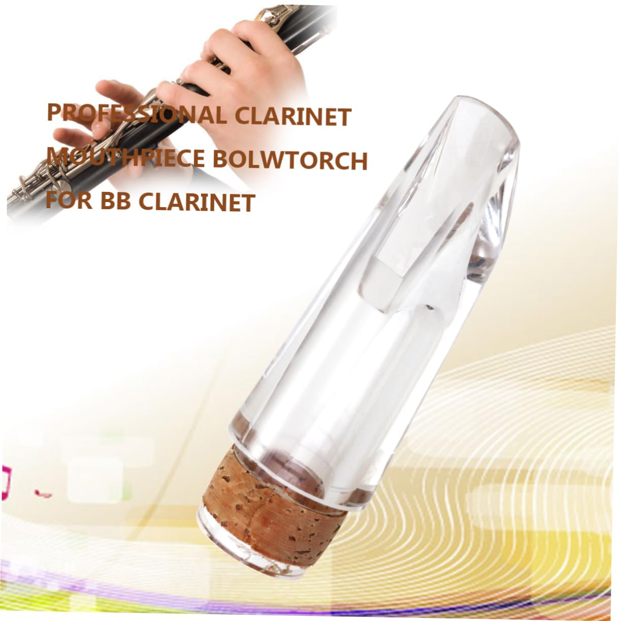 Toyvian 3pcs Clarinet Jazz Mouthpiece Ligature Clarinet Bolwtorch Abs Material Practice