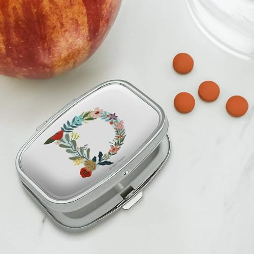 Miniatura 2 de Pastillero rectangular con letra D y monograma floral, caja de regalo