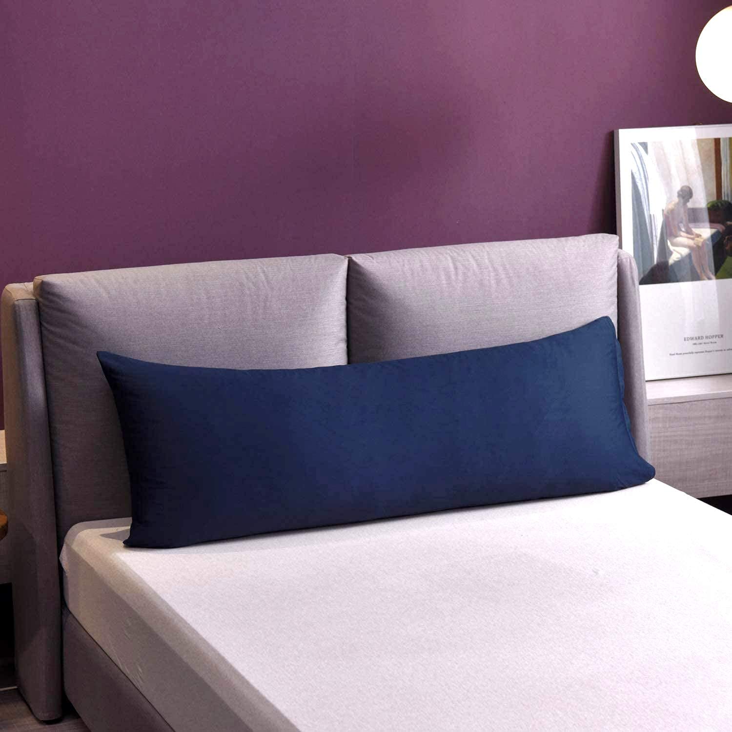 Pindia Polyester Body Washable Pillow Cover (18x54 - Blue)