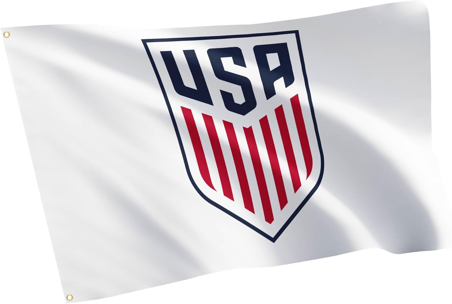 Desert Cactus US Soccer Flag USMNT United States Men's National Team 100% Polyester Indoor Outdoor 3x5 feet Officially Licensed Gear (White, USA Soccer - A)