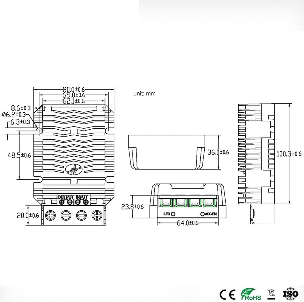 9-36V 12V 24V 30V to 5V 60A Step Down DC Converter 12 Volt Buck to