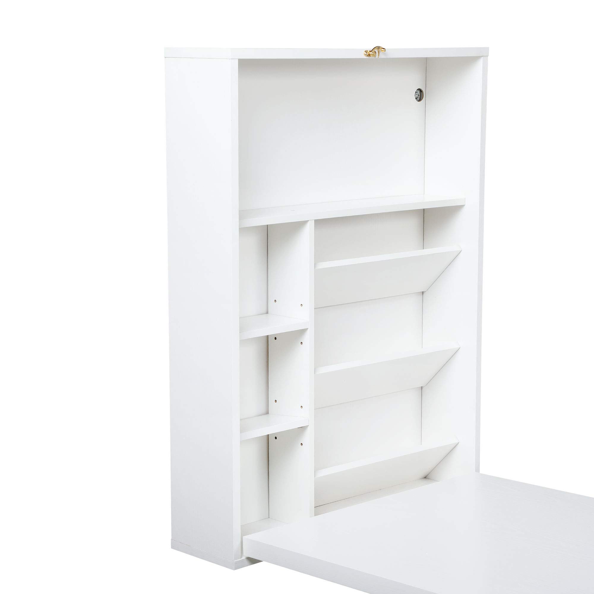 Modern Wood Folding Wall Mounted Desk Convertible Foldable