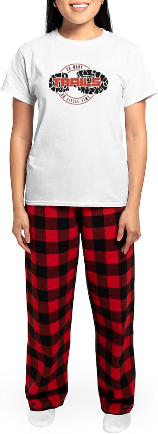 CafePress So Many Trails Women's Light Pajamas Women's Novelty Cotton Pajama Set, Comfortable PJ Sleepwear