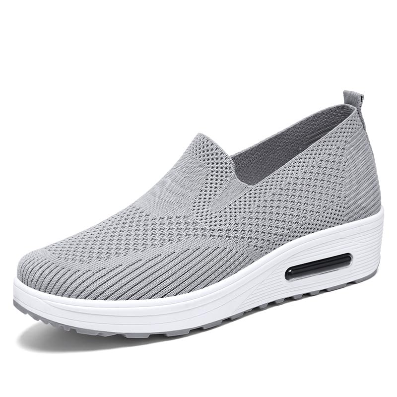 Image of carl vinson Women's Spring Thick-Soled Slip-On Shoes - Breathable, Comfortable, Height-Increasing Sneakers