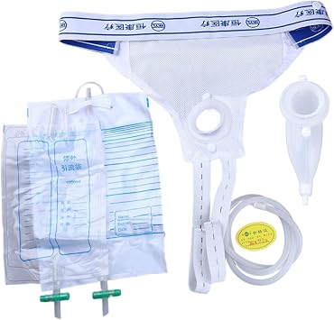 External Catheter for Men, Breathable Silicone Male Urine Collector with 2PCS 1000/2000ml Bag, Reusable Portable Urine Bags for Men