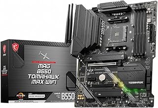MSI MAG B550 Tomahawk MAX WiFi Gaming Motherboard (AMD AM4, DDR4, PCIe 4.0, SATA 6Gb/s, M.2, USB 3.2 Gen 2, HDMI/DP, ATX, Wi-Fi 6E, AMD Ryzen 5000 Series Processors)