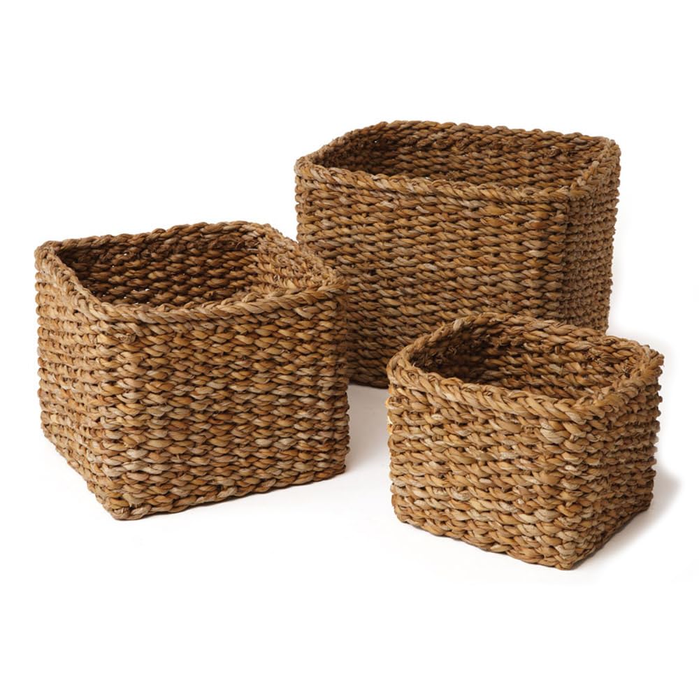 Napa Home & Garden Małe kwadratowe kosze z trawy morskiej, zestaw 3 szt
