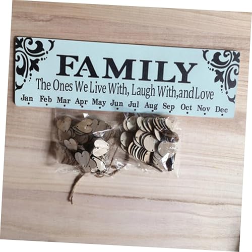 Miniatura 9 de STOBOK 2pcs Birthday Calendar Reminder Birthday Reminder Plaque Calendar Plaque Board Family Birthday Calendar Memorial Plaque Calendars Wooden