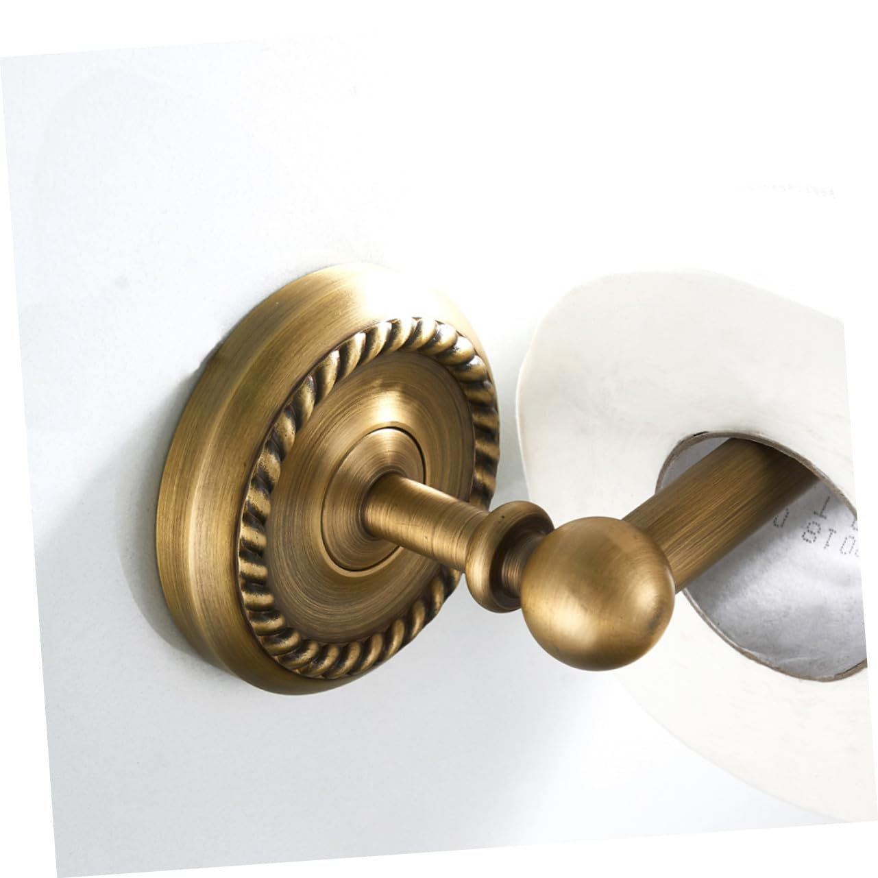Kisangel Portarrollos de Papel Higiénico de Cobre con Base Redonda Soporte de Pared para Baño Diseño Minimalista y Apto para Estándar Acabado Bronce Cepillado