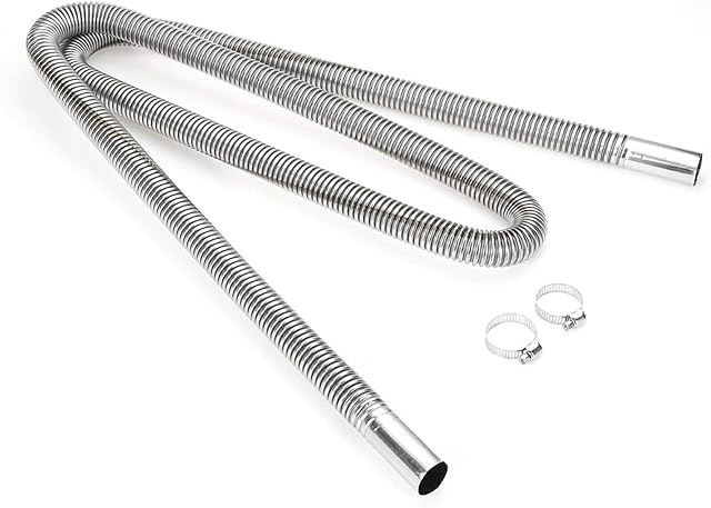 Diesel Heater Exhaust Pipe,.Stainless Steel Air Heater Exhaust Pipe, 120cm Car Air Heater Exhaust Pipe Diesel Gas Vent Hose, Parking Heater Pipe, (120CM)