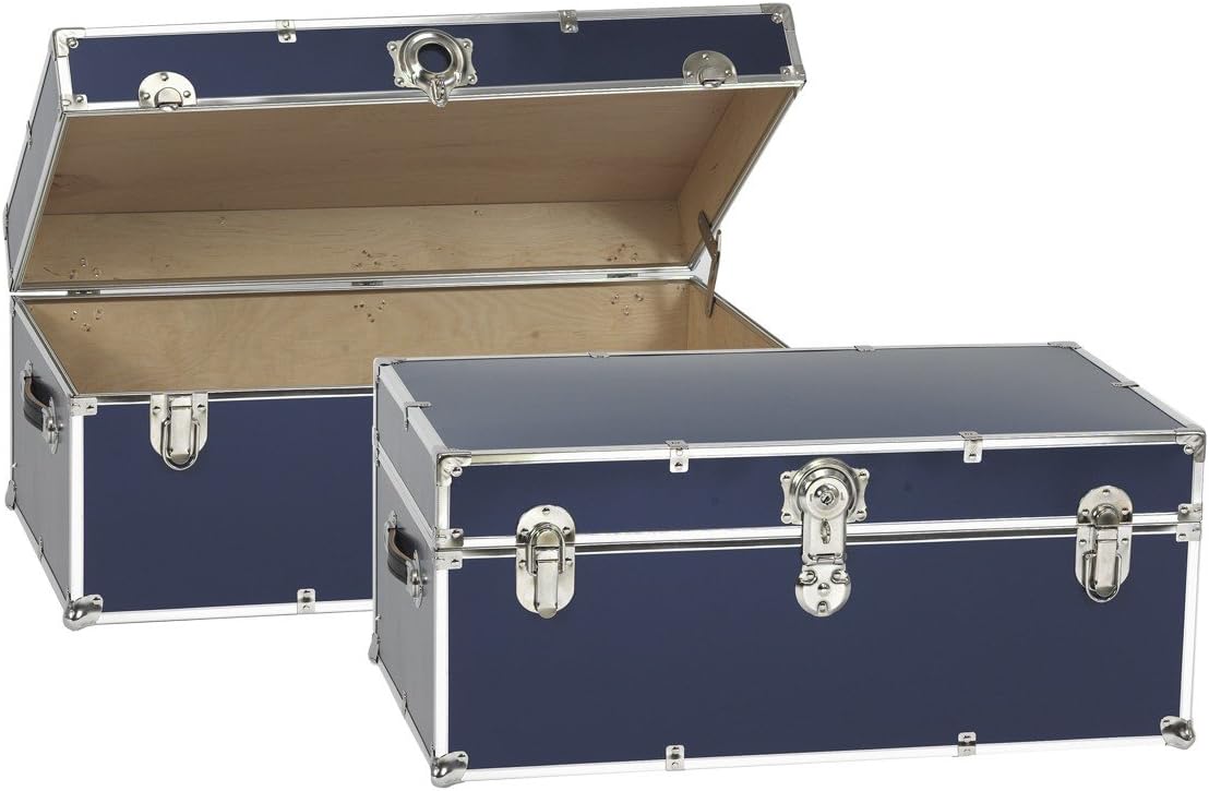 Large Blue Steel Trunk without Tray