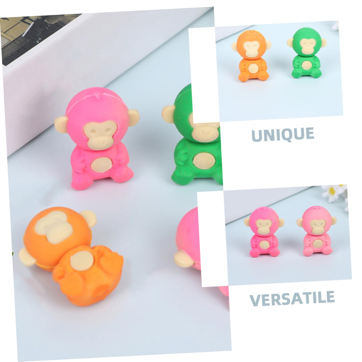 36 Pezzi Gomme da Cancellare a Forma di Scimmia in Tpr, Leggere e Portatili, Premi per Classe e Forniture per Festa Stile Casuale