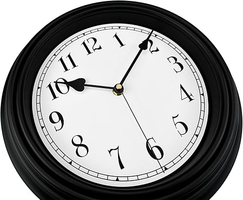 Miniatura 3 de DIYZON Reloj de pared retro, reloj clásico vintage silencioso de 10 pulgadas sin tictac, fácil de leer, reloj de cuarzo de calidad que funciona con