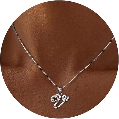 Laeclily Initial Necklaces for Women，A-Z Letter Pendant Necklace