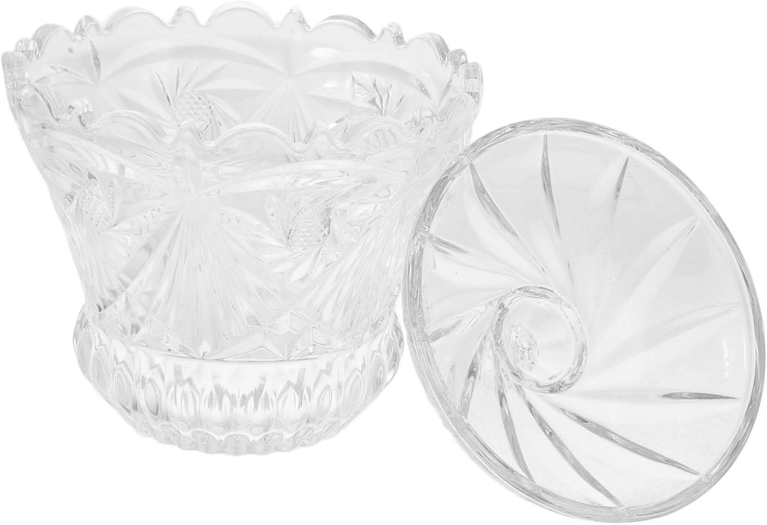 LIFKOME Glass Candy Bowl Lid Candy Jar for Snacks for Home Decor Office Desk and Gifting Special Occasions Easy to Clean and Maintain