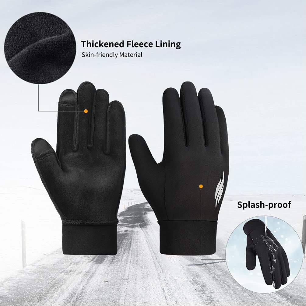 Winter Running Gloves for Kids - Touch Screen Warm Thermal Mittens Anti-Slip Bike Snow Ski Soccer Boys Girls 4-12 Years : Sports & Outdoors
