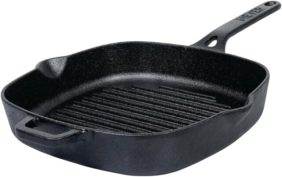 Meyer Pre-Seasoned Cast Iron Skillet Frying Pan 26CM | Safe Grill Cast Iron Cookware for indoor & Outdoor Use | Cast Iron Pan 10.25 inch (Black) - MY47763